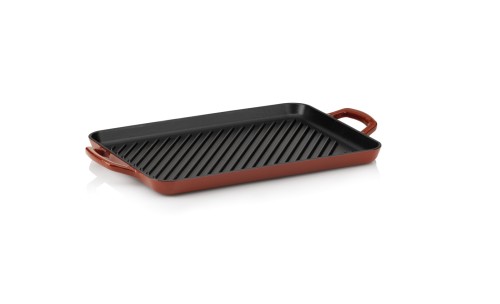 Kela Grillplatte Calido aus Gusseisen, rot, ca. 350mm x 250mm x 20mm (L x B x H)