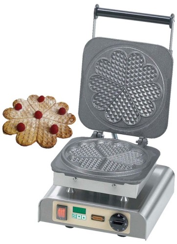 NEUMÄRKER Waffeleisen Herzwaffel groß I mit Digitaltimer, Backplatten Grauguss 310x340x250 mm