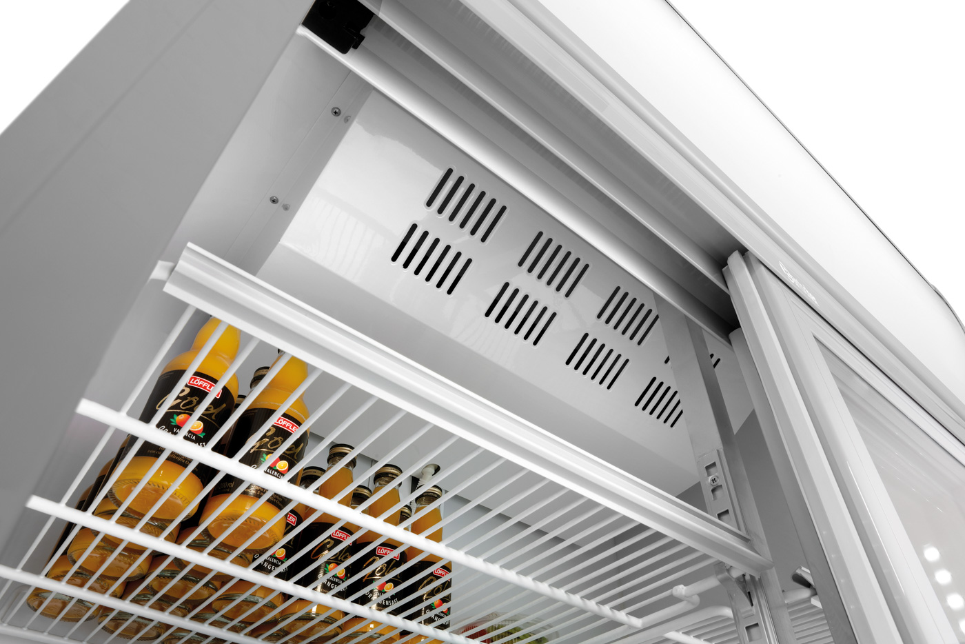 Bartscher Glastürenkühlschrank 830WB | Innenbeleuchtung: Ja | Maße: 100 x 73 x 2038 cm. Gewicht: 134 kg