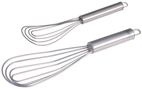 Tellerschneebesen Serie POLARIS, 8 dünne Drähte, mit Aufhängeschlaufe, schwere Qualität, ganz aus Edelstahl 18/10 Länge: 26 cm,