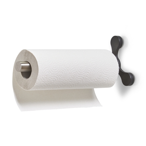 Zeller Küchenrollenhalter m. Saugnäpfen, Edelstahl/Kunststoff 14x14x33 cm