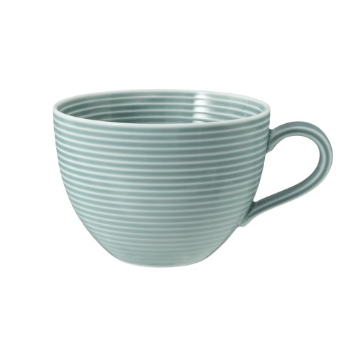 Seltmann Milchkaffeeobertasse 0,35 l mit Relief, rund mit Relief, Form: Beat, weiss Arktisblau, hohe Kantenschlagfestigkeit, Made in Germany