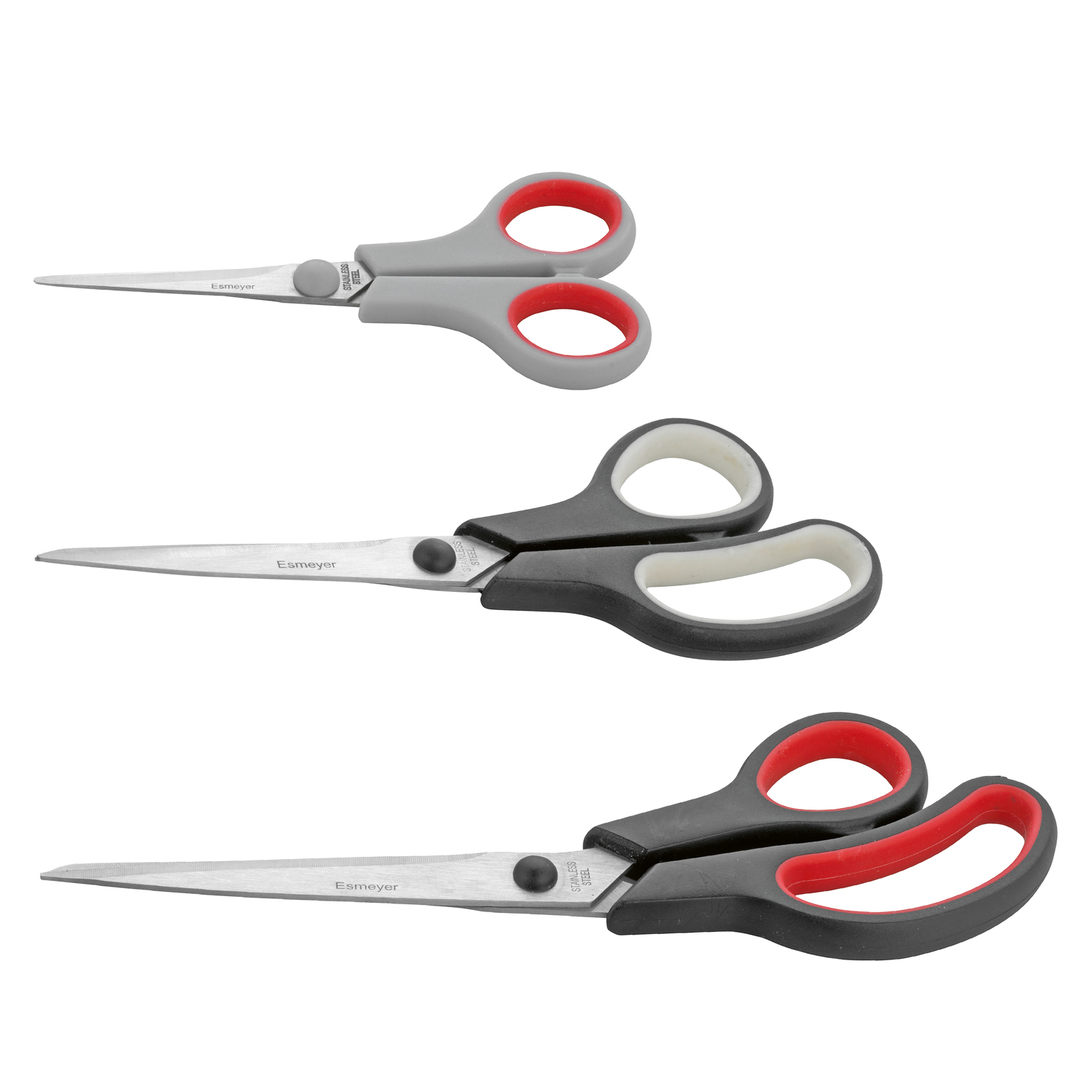 3-tlg. Scheren-Set "TRIO CUT" aus Edelstahl mit Soft-Touch-Griffen, Set bestehend aus je einer