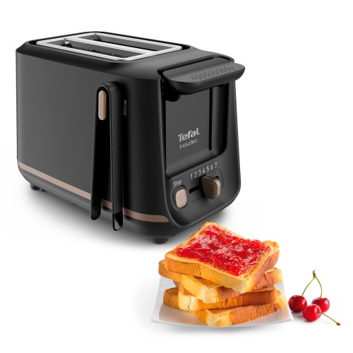 Tefal Includeo Toaster [Zwei-Schlitz-Toaster mit Magnetzange, extra große Knöpfe, 7 Bräunungsstufen, herausnehmbare Krümelschublade,