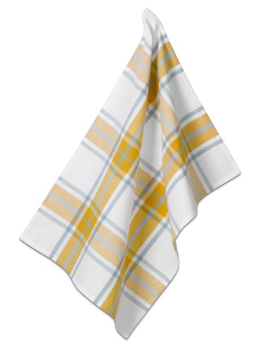 Kela Geschirrtuch Svea aus 100% Baumwolle, currygelb/frostblau, ca. 700mm x 500mm (L x B)