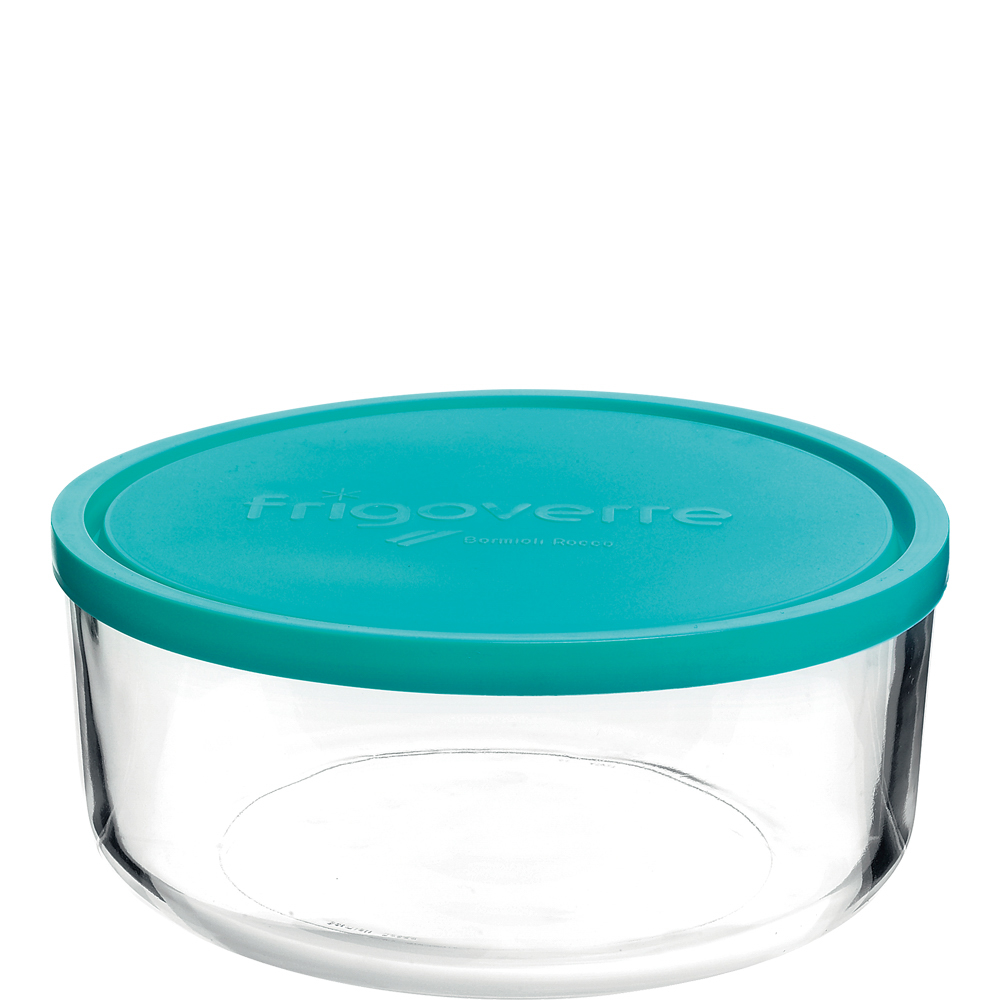Bormioli Rocco Frigoverre Classic Box rund 310cl, 230x230mm, blauer PP-Deckel, blau, Polypropylen (PP)