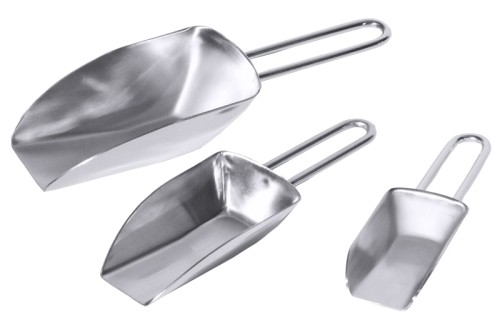 Dosierschaufel aus Edelstahl 18/10, hochglänzend, mit Drahtgriff, ideal für Gewürzdosen oder als Eisschaufel Schaufelmaß: 10