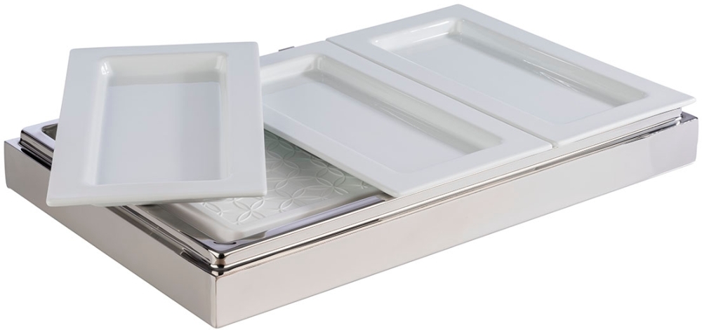 GN 1/3 Tablett -FRAMES- 32,5 x 17,6 cm, H: 2 cm Porzellan hitzebeständig bis 220°C spülmaschinengeeignet stapelbar