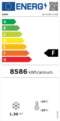 SARO Tiefkühlschrank mit 2 Glastüren, Modell D 920 - weiß - Material: (Gehäuse) Stahl einbrennlackiert, weiß; (Innenraum) Leichtmetall,