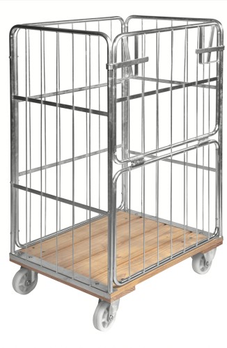 Rollcontainer mit Holzboden - Maße: 84,5 x 63 x 139 cm - Gewicht: 70 kg - Belastungsgewicht: 500 kg