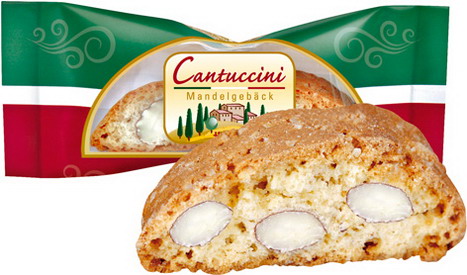 Hellma CANTUCCINI mit Mandel, Inhalt: 60 Stück à 8 g je Karton.