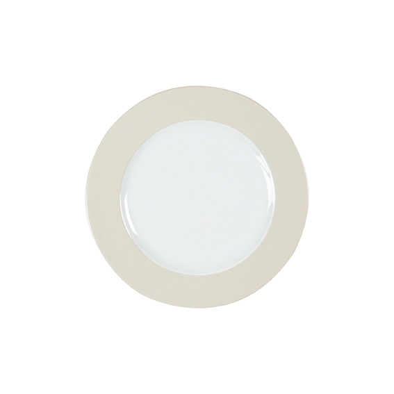 Teller flach 20 cm - Form: Table Selection -, Dekor 68567 creme - aus Porzellan. Hersteller:, Eschenbach. "Made in Germany".