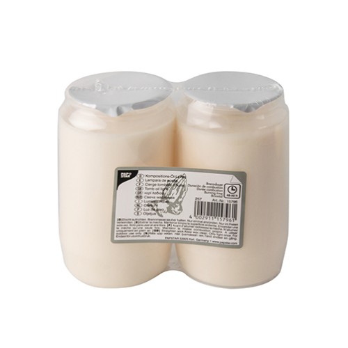 2 Kompositions-Öl-Lichte T3 Ø 5,8 cm · 9,6 cm transparente Hülle von PAPSTAR