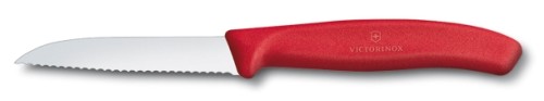 Victorinox Gemüsemesser SwissClassic, Wellenschliff, 8 cm, rot