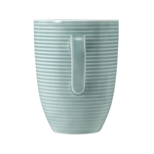 Seltmann Becher mit Henkel 0,35 l mit Relief, rund mit Relief, Form: Beat, weiss Arktisblau, hohe Kantenschlagfestigkeit, Made in Germany