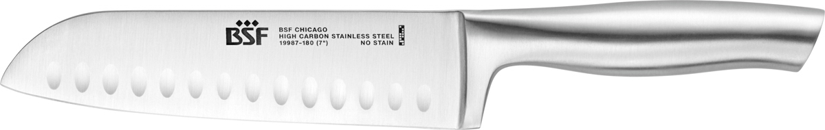 Santokumesser, 18 cm, Silber, Edelstahl, Serie: Chicago. Marke: BSF