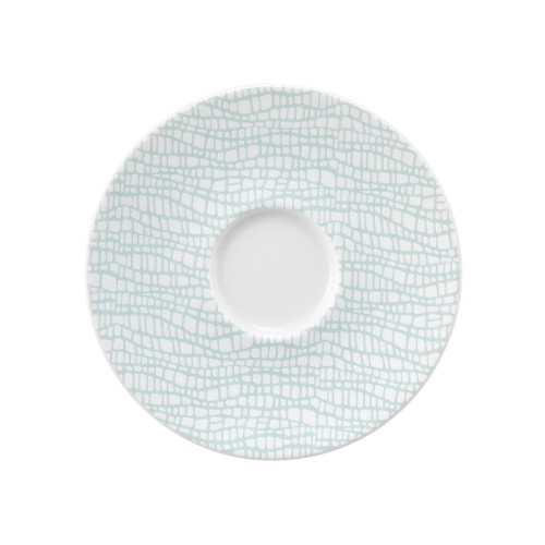 Seltmann Kombi-Untertasse 13,5 cm, rund, Form: Life, Dekor: 25674 Fashion green chic, hohe Kantenschlagfestigkeit, Made in Germany
