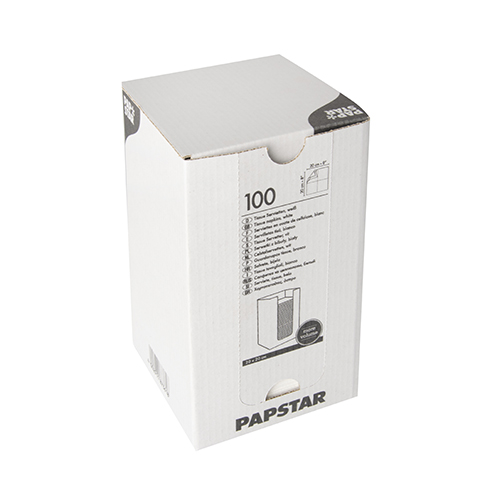 100 Servietten, 2-lagig "PUNTO" 1/4-Falz 20 cm x 20 cm weiss mikrogeprägt, in Spenderbox von PAPSTAR