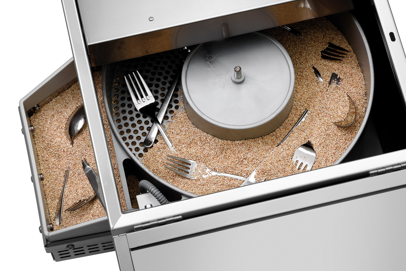 Bartscher Besteckpoliermaschine 1500/17 |Maximale Leistung: 1.500 Besteckteile pro Stunde| Maße: 51 x 48 x 36,5 cm. Gewicht: 25,6 kg