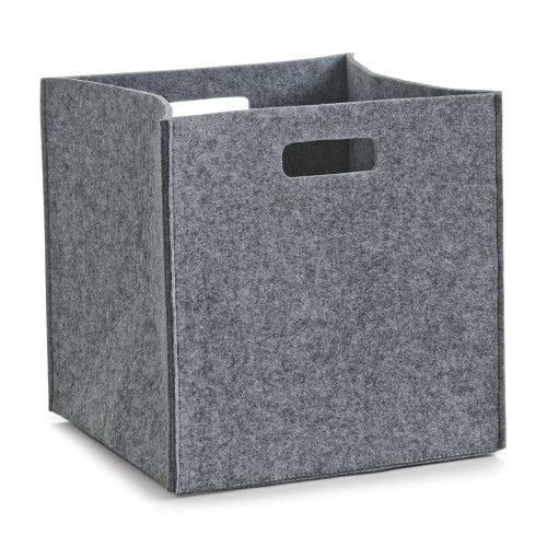 Zeller Korb, eckig, Filz, grau