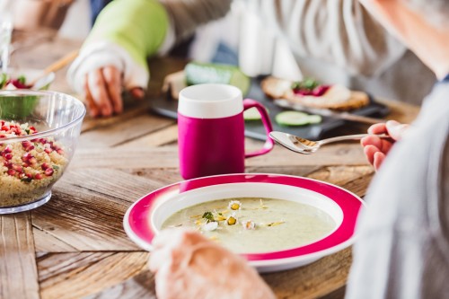 Ornamin Becher 207, 160ml hellblau/weiß