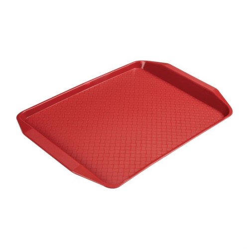 Cambro Polypropylen Fastfood Serviertablett rot 41x30cm. Strapazierfähig, mit texturierter Oberfläche. Größe: 41(B) x