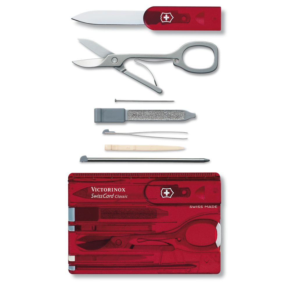 Victorinox SwissCard Classic Taschenmesser, rot transparent