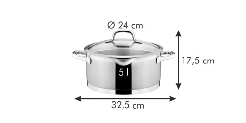 Kasserolle PRESIDENT mit Abgießdeckel ø 24 cm, 5,0 l