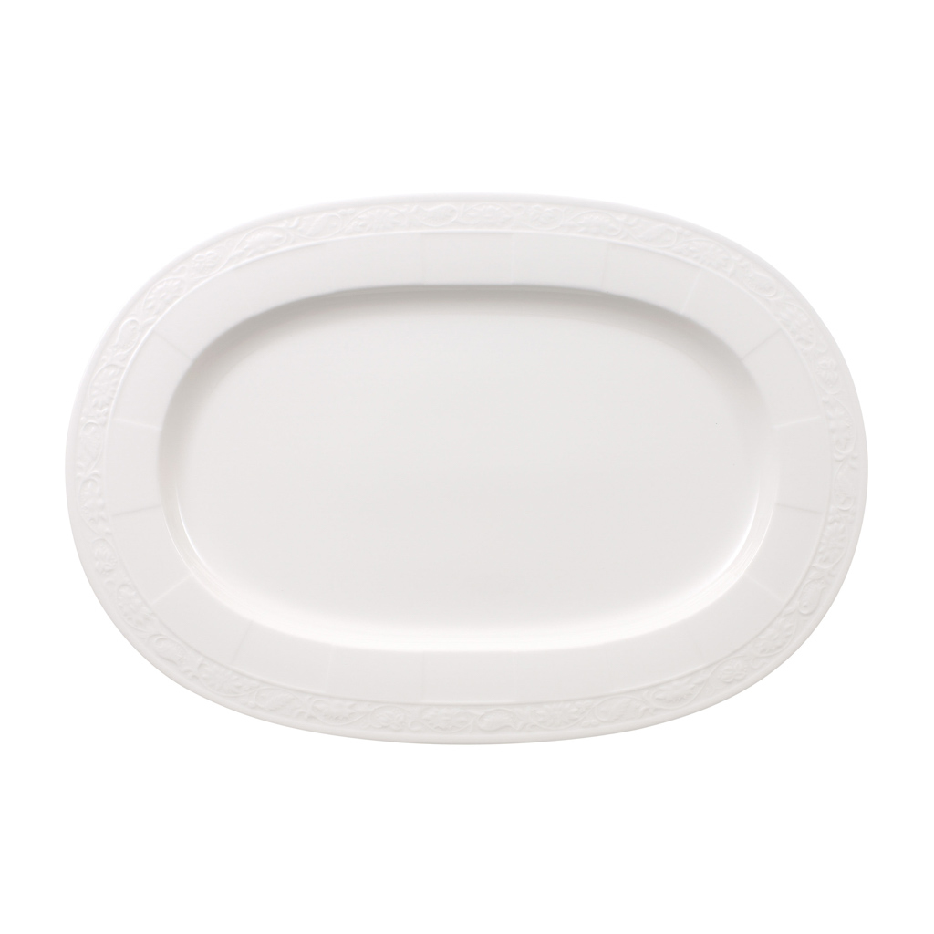 Villeroy und Boch Platte oval - Maße: 41,5 x 28,8 x 2,2 cm / Ser.: White Pearl