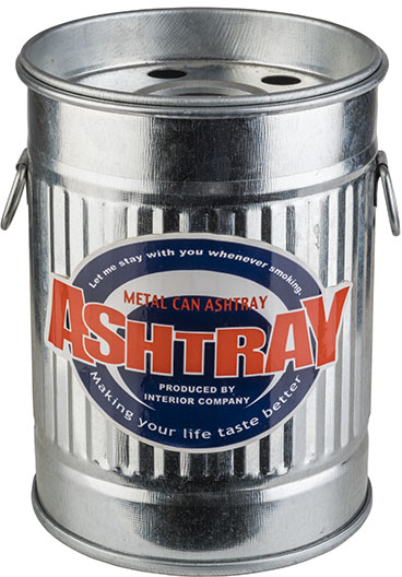 Windaschenbecher -SMOKY- Ø 8,5 cm, H: 11,5 cm Metall verzinkt mit abnehmbarem Deckel nicht spülmaschinengeeignet