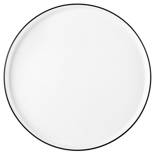 Seltmann Teller flach rund 30 cm M5397-30, rund, Form: Good Mood, Dekor: 10826 Black Line, hohe Kantenschlagfestigkeit, Made in Germany