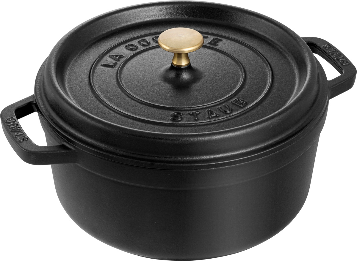 Cocotte, 24 cm, Schwarz, rund, Gusseisen, Serie: La Cocotte. Marke: Staub