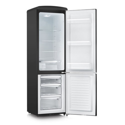 Severin Retro Kühl-/Gefrierkombination, A++ (neue EEK: E), 244L (181/63), Metallgriff, LED, Chromapplikationen, 181 x 55cm