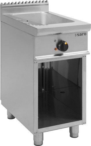 SARO Bain Marie mit offenem Unterbau Modell E7/BME1BA Made in Europe - Material: Edelstahl - Für 1 x 1/1 GN, Tiefe 150 mm (GN-Behälter