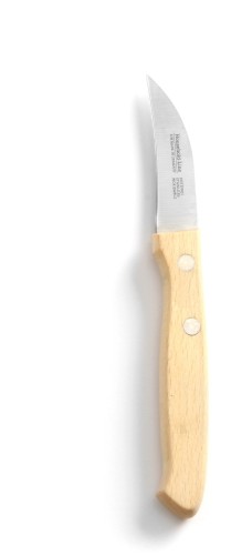 HENDI Schälmesser mit Holzgriff - gebogenes Modell - - 60/165 mm Klinge