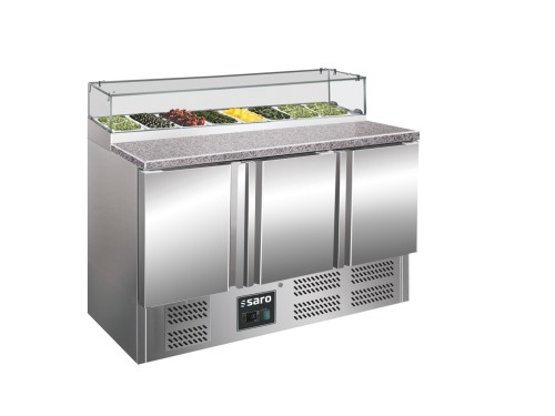 SARO Pizzatisch mit Glasaufsatz, Modell PS 300 G - Material: (Gehäuse und Innenraum) Edelstahl; (Arbeitsplatte) Granit; Glasaufsatz - 3
