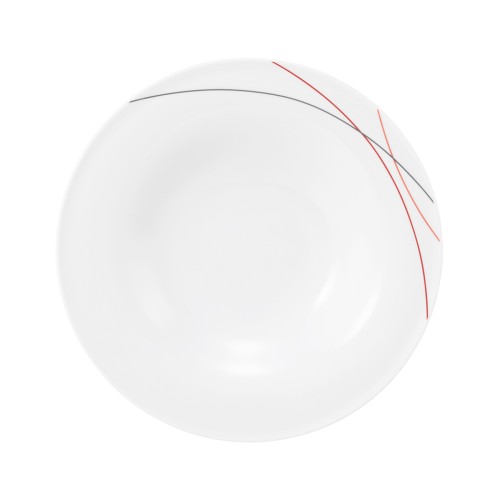 Seltmann Pastateller tief 27 cm, rund, Form: Community, Dekor: 57402 Red Line, hohe Kantenschlagfestigkeit, Made in Germany