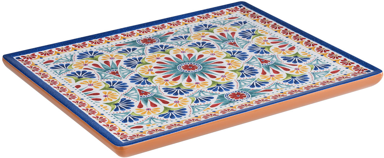 GN 1/2 Tablett -ARABESQUE- 32,5 x 26,5 cm, H: 2 cm Melamin innen: Dekor außen: Terrakottaoptik mit Antirutsch-Füßchen