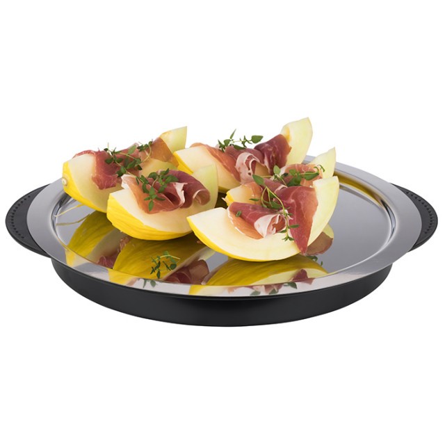 APS Thermo Tablett-Set, Ø 35 cm, H: 15 cm, 18/0 Edelstahl, Polystyrol