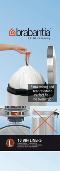Brabantia Müllbeutel 45 L (L) - 10 Stück pro Rolle White