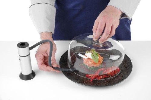 Cloche aus Glas, ideal für Räucherpistole. Durchmesser: 24,5 cm , Höhe: 15 cm