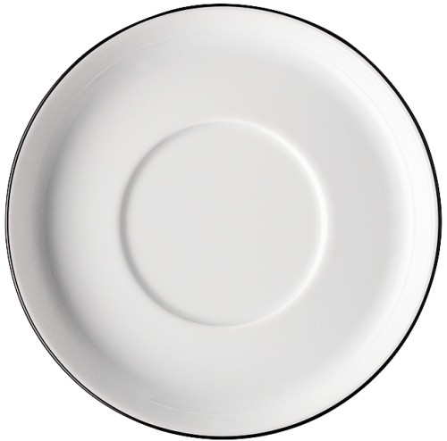 Cucina-Basic Colori Black (schwarze Linie) von Arzberg, Kombi-Untertasse, aus Porzellan