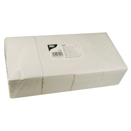 250 Servietten, 2-lagig 1/8-Falz 40 cm x 40 cm weiss von PAPSTAR