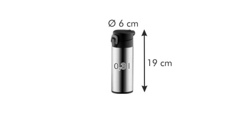 Sport-Isolierflasche mit Verriegelung CONSTANT 0.3 l, aus Edelstahl