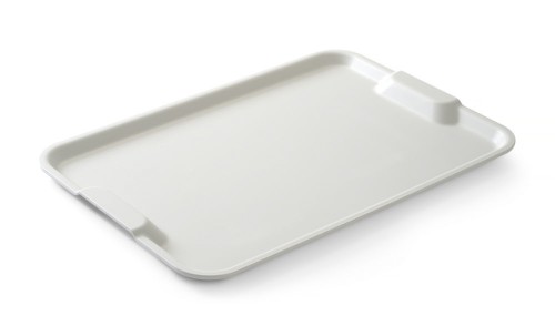 Serviertablett mit Griffen, grau, Euronorm 530x370 mm, PP