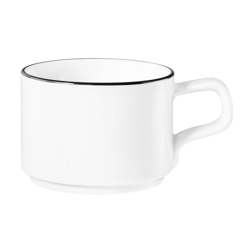 Seltmann Obere zur Kaffeetasse 0,18 l, rund, Form: Good Mood, Dekor: 10826 Black Line, hohe Kantenschlagfestigkeit, Made in Germany