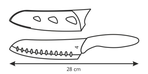 Antihaftbeschichtetes Santokumesser PRESTO TONE 16 cm, orange