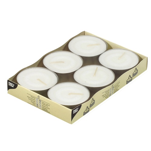 6 Maxi Lichte Ø 59 mm · 24 mm weiss von PAPSTAR