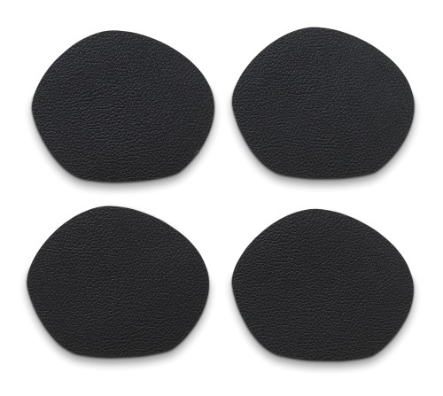 Untersetzer Stone PU-Leder schwarz 4Stk 12,0x10,0x0,2 cm von Kela