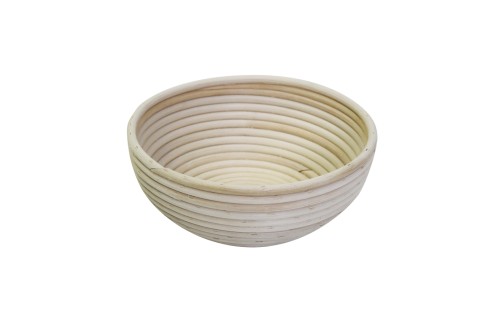 Brotform / Gärkorb, rund. Peddigrohr, Ø 200 mm, H 80 mm, 750 g. Ausführung: geflochtener Boden